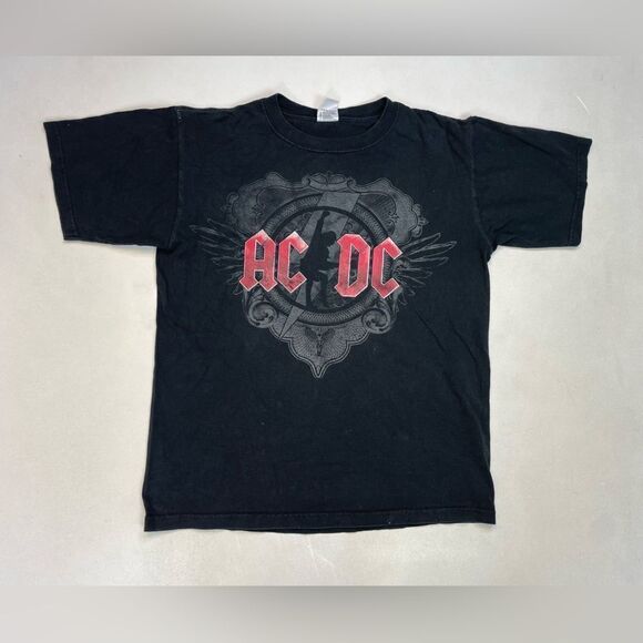 ACDC Black Ice Tour 2008 2009 Graphic T-shirt Women Medium Black Short Sleeve - Picture 1 of 9